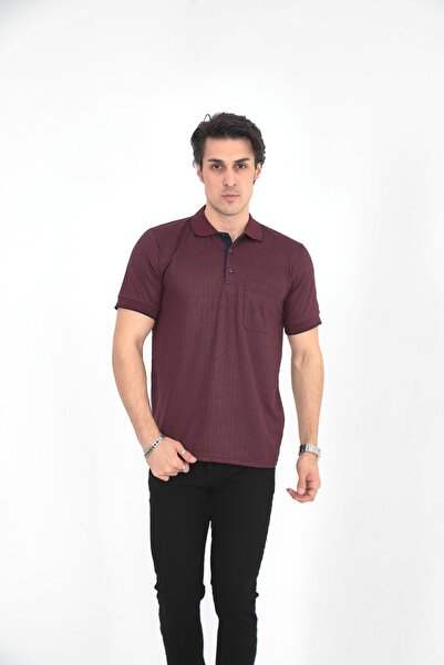 KMKkombin Μπλουζάκι Dad Polo με ριγέ γιακά με 3 κουμπιά