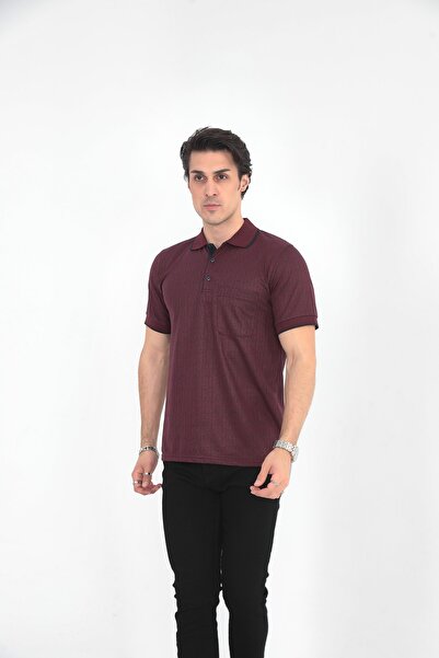 KMKkombin Μπλουζάκι Dad Polo με ριγέ γιακά με 3 κουμπιά