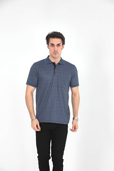 KMKkombin Μπλουζάκι Dad Polo με ριγέ γιακά με 3 κουμπιά