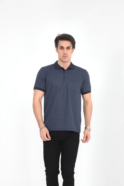 KMKkombin Μπλουζάκι Dad Polo με στρογγυλή γραμμή με μοτίβο με 3 κουμπιά στο πέτο