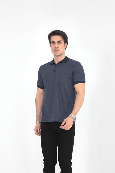 KMKkombin Μπλουζάκι Dad Polo με στρογγυλή γραμμή με μοτίβο με 3 κουμπιά στο πέτο