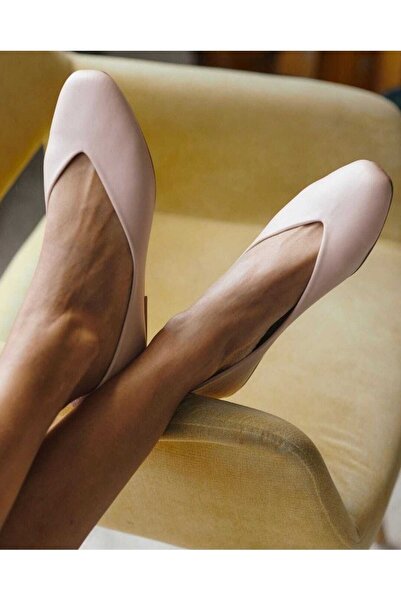 VİNİCCİ AYAKKABI Kadın Hakiki Deri Pudra Pembe Babet