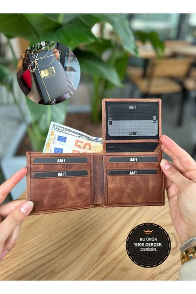 MFT Leather Design Античен кралски портфейл от естествена кожа