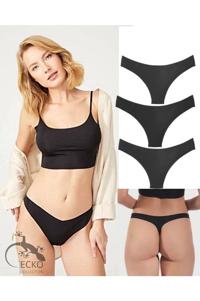 GECKO COLLECTION Laser Cut Thong Women's Panties 3-Pack