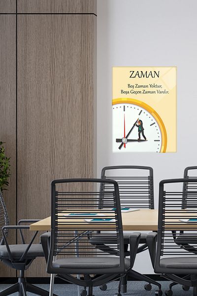 Decorita School| Glass Table| Clock And Time| 30cm X 40cm