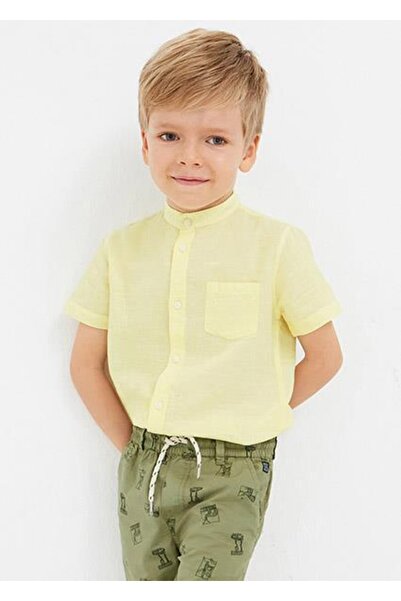 MAYORAL Boy's Yellow Shirt Linen