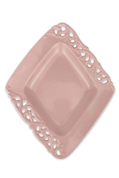 Digithome Royking 30 Cm Square Porcelain Plate Pink - Fc115011b C320.113