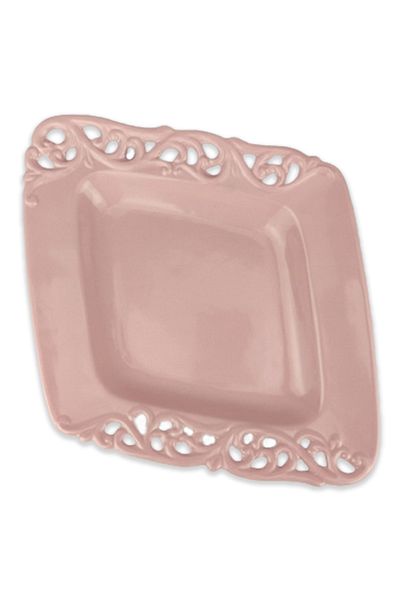 Digithome Royking 30 Cm Square Porcelain Plate Pink - Fc115011b C320.113