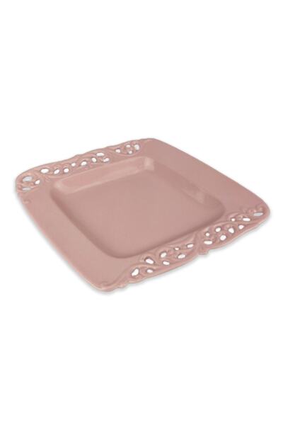 Digithome Royking 30 Cm Square Porcelain Plate Pink - Fc115011b C320.113