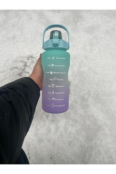 RASASVADA Blue Motivational Water Bottle Water Bottle 2l Tritan Gym Water Bottle Bpa Free ( Sticker Gift )