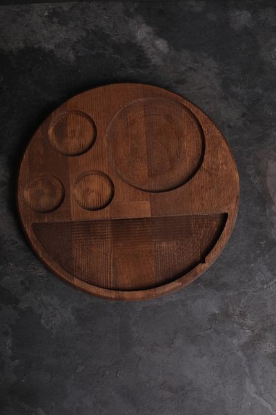 SAMMWOOD Wooden Hamburger Presentation Plate