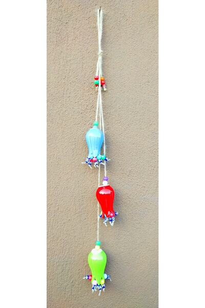 Antioch Art And Design Nazar Boncuklu Renkli Üçlü Lale Duvar Bahçe Balkon Süsü Ev Dekor Hediyelik Eşya