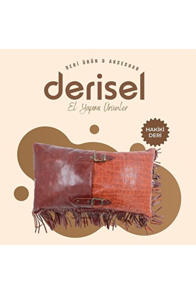 Deri Yastık El Işçiliği Ile Üretilmiş Tamamen Deri Yastık