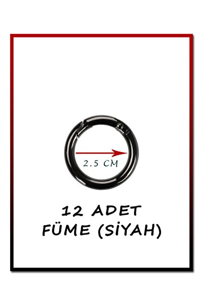 Generic Brand Set de 12 inele negre cu arc retractabil