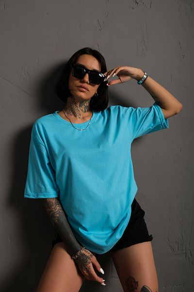 ALİKA Ανδρικό μπλουζάκι Basic μονόχρωμο Oversize Düzrenk-tshirt