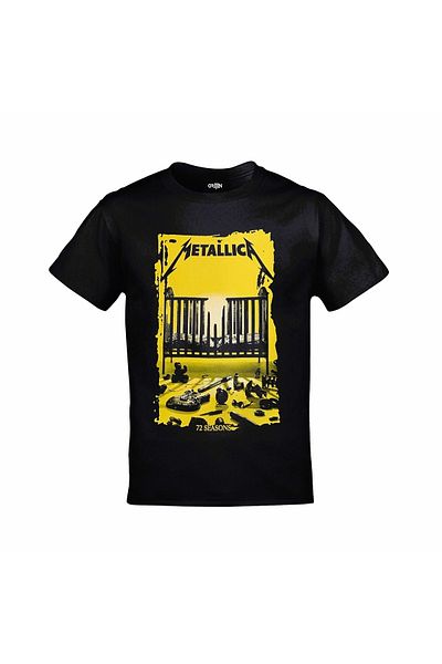 Orijin Tekstil Εξώφυλλο άλμπουμ Metallica 72 Seasons εμπρός πίσω με στάμπα μαύρο μπλουζάκι unisex