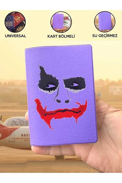 Cekuonline Joker Purple Vinlex Passport Cover Compatible with All Country Passports