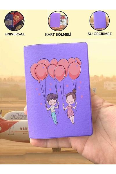Cekuonline Innocent Love Purple Vinlex Passport Cover Compatible with All Country Passports