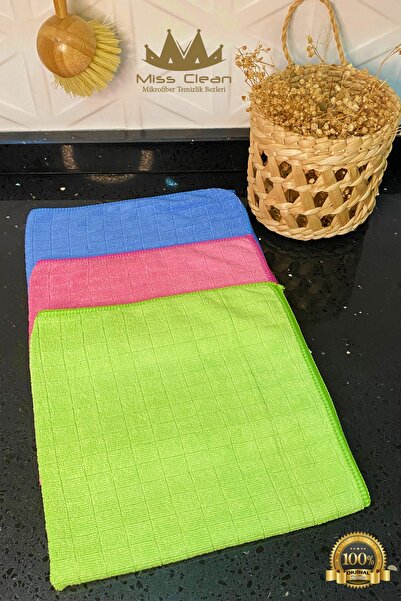MissClean ( 3 Adet ) Sihirli Mutfak Bezi Süpe Su Emici Leke Tutmaz 40*40 Cm