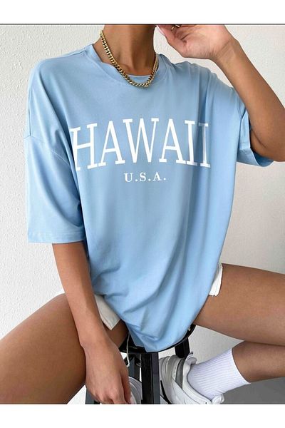 BENROMA 1 προϊόν είναι δώρο για αγορές 6 και άνω Hawaii Printed Oversize Unisex T-shirt