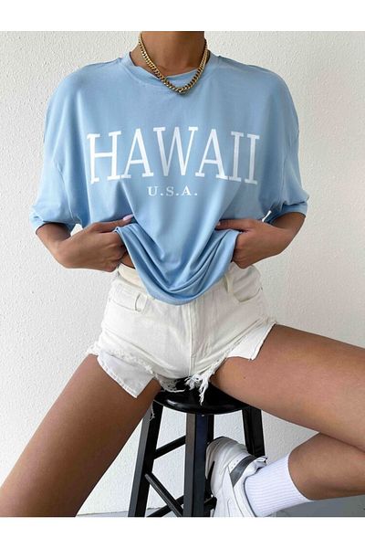 BENROMA 1 προϊόν είναι δώρο για αγορές 6 και άνω Hawaii Printed Oversize Unisex T-shirt