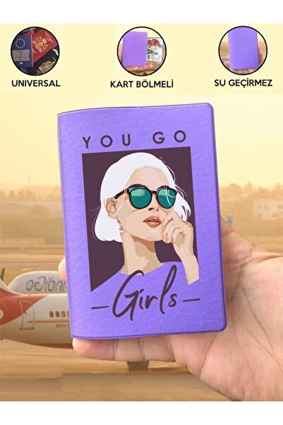 Cekuonline غطاء جواز السفر Go Girl Purple Vinlex متوافق مع جميع جوازات السفر ...