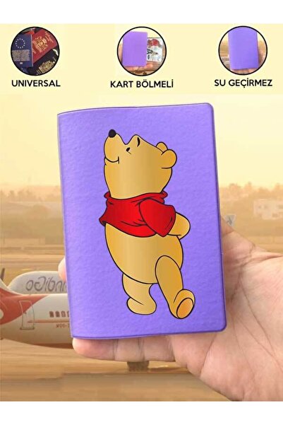 Cekuonline Winnie Purple Vinlex Passport Cover Compatible with All Country Passports