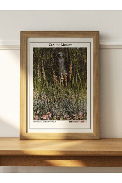 Mudi Store Claude Monet The Garden Gate At Vetheuil Poster Çerçevesiz Sanatsal Ünlü Ressam Poster