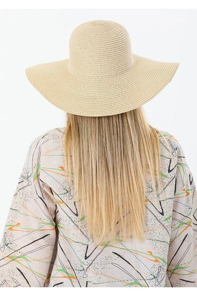 laviyonsa Straw Flared Beach Hat