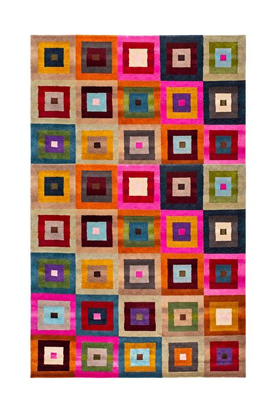 Rugs Modern Halı Mira 1226 Geometric Patterned Vivid Color Printed Woven Base...