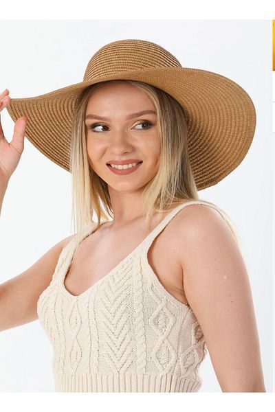 laviyonsa Straw Flared Beach Hat