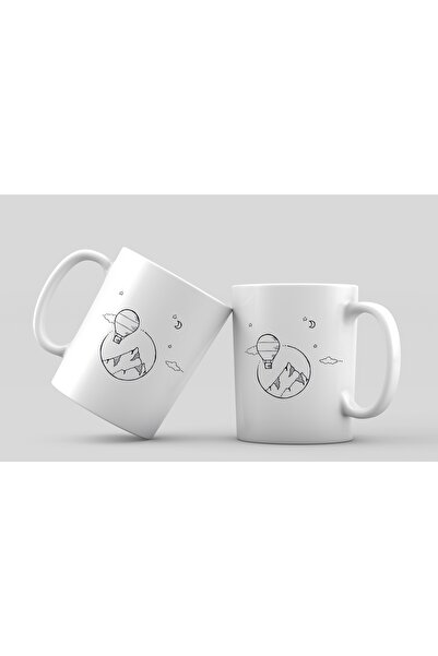 PRINT it رسم بالون - تصميم بسيط - كوب بورسلين مطبوع