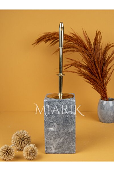MIARIK DESIGN & DEKORASYON Dekoratif Mermer Kare Tuvalet Fırçası Wc Fırçası