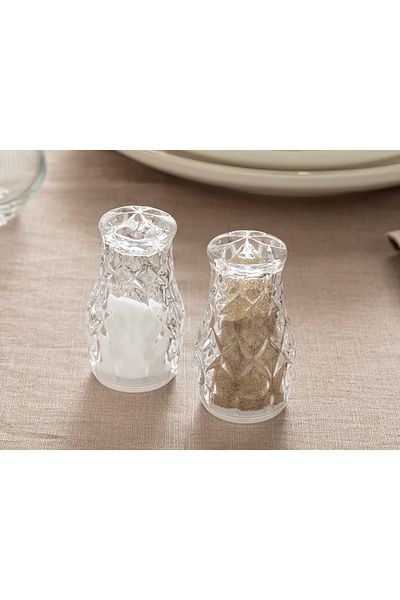 English Home Agate Glass Set of 2 Salt and Pepper Shakers 4.7x8.2 Cm Transparent