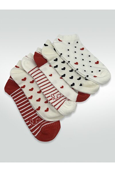 Rapsodi Kadın 6lı Paket Patik Kalpli Çorap