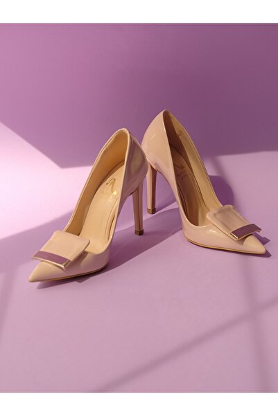 AYAKKABI PRENSİ Waffles Stiletto Ten Piele Lacuită 10 Cm Stiletto pentru femei, pantofi cu toc înalt