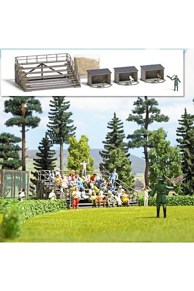 Busch 1:87 Ho Model Zoo Wild Living Park Birds And Trainer Set
