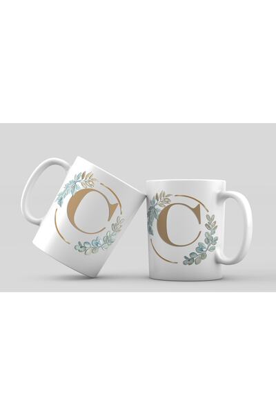 PRINT it حرف C - كوب بورسلين مطبوع بتصميم مؤطر