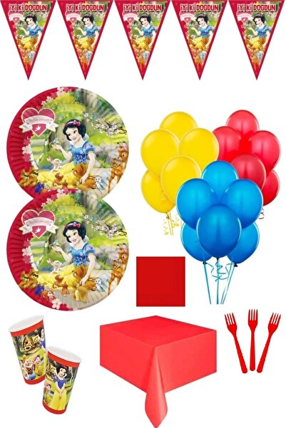 DÜVENCİ TİCARET Çıtıpıtıstore Pamuk Prenses Doğum Günü Parti Seti 16 Kişilik ...