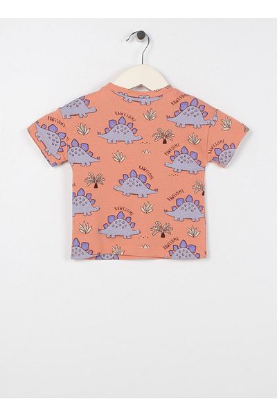 Koton Printed Orange Baby T-shirt 3smb10151tk
