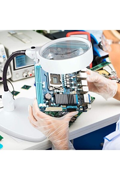 Bosile Masa Üstü 10x Led Işıklı Büyüteç Okuma El Sanatları Onarım Büyüteç