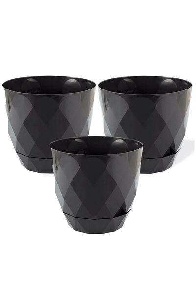 TEMMUZ HOME Karasu Plastik 3 Adet Yakamoz No 2 Kaktüs Ve Çiçek Saksı Seti. 1....