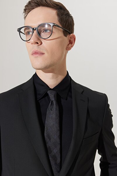 ALTINYILDIZ CLASSICS Erkek Siyah Regular Fit Normal Kesim Mono Yaka Yünlü Su Ve Leke Tutmayan Nano Takım Elbise