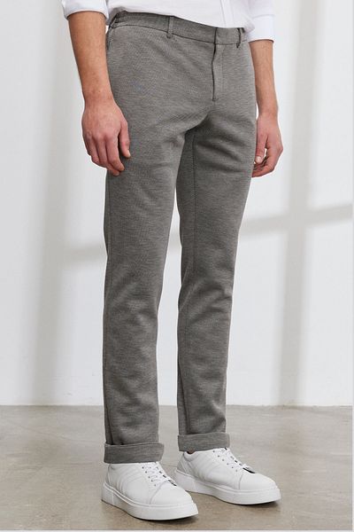 AC&Co / Altınyıldız Classics Ανδρικό μπεζ Slim Fit Slim Fit Eyelet μοτίβο παντελόνι Jogger με δέσιμο στη μέση