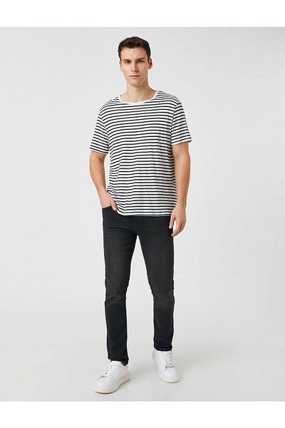 Koton 3sam40248nd Pantaloni slim pentru bărbați, negri