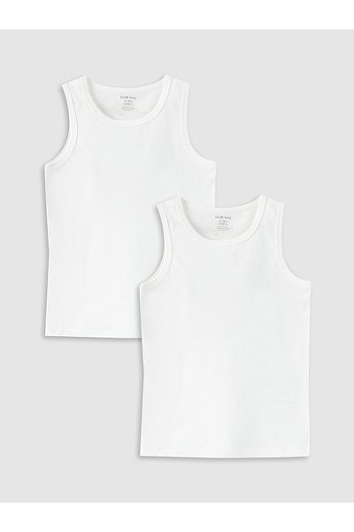 LC Waikiki Crew Neck Basic Baby Boy Undershirt, Pack of 2