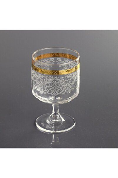 Paşabahçe 44074 Rumeysa كوب آيس كريم حلوى مزين بأقدام مكون من 6 قطع - ذهبي