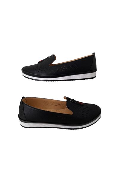 Ayzen Women's Black Orthopedic Sole Stylish and Comfortable Daily Ballerinas