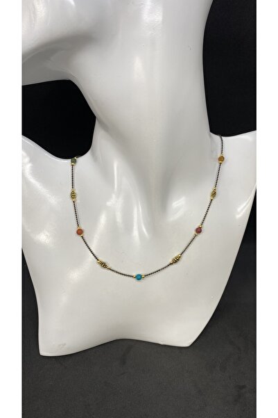 Porsuk Alternatif اليدوية الزنجار الخشب حبة قلادة المرأة الهندية