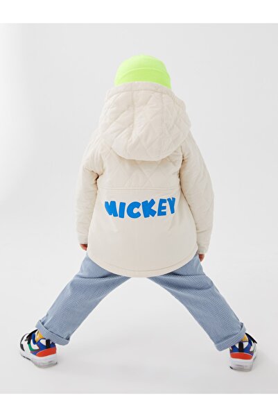 LC Waikiki Kapucnis hosszú ujjú Mickey Mouse hímzett kisfiú kabát